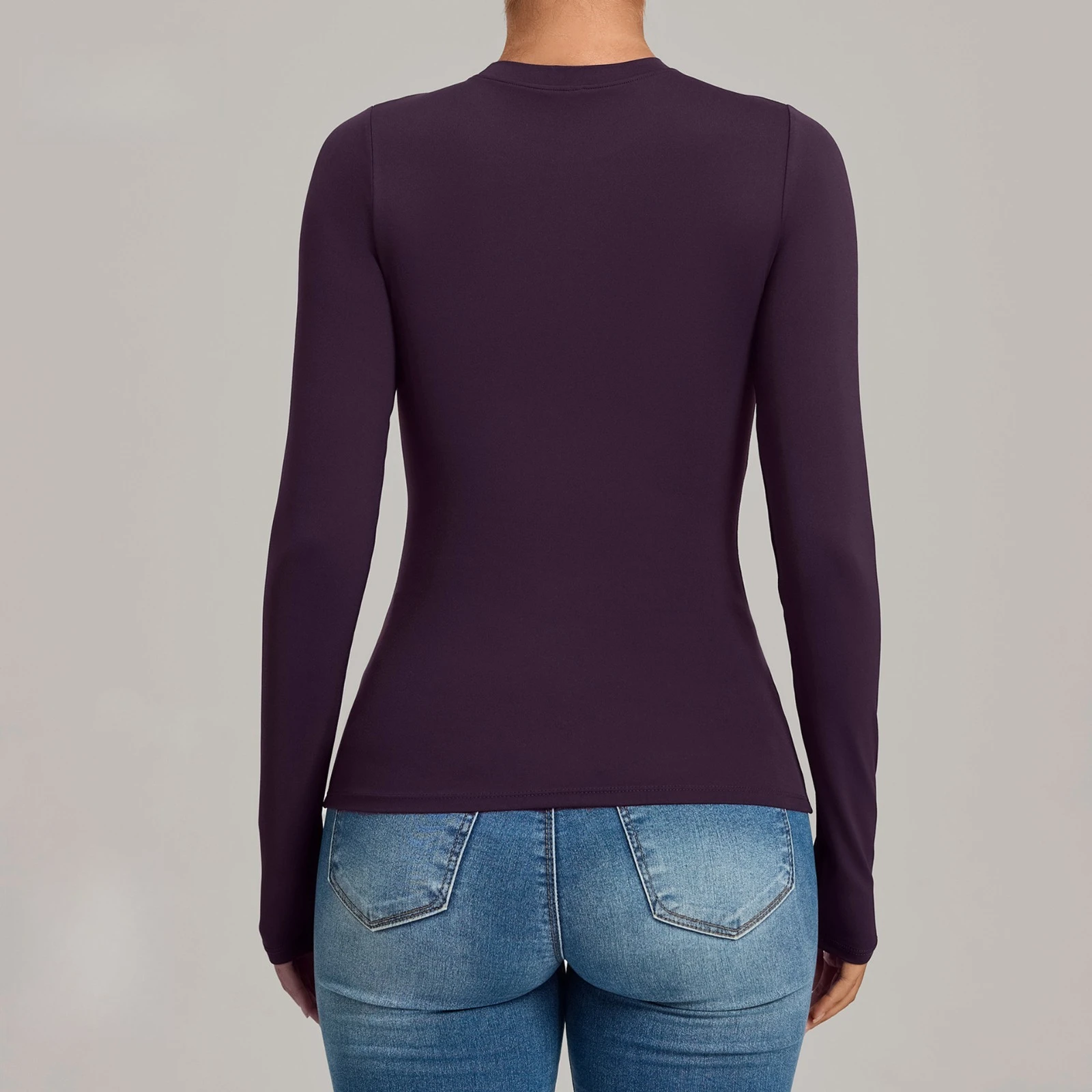 Women's Gym Workout Top Tight-fitting Tummy Control Long-sleeved Yoga Wear Fitness Pilates Training Wear Running Sports Tops