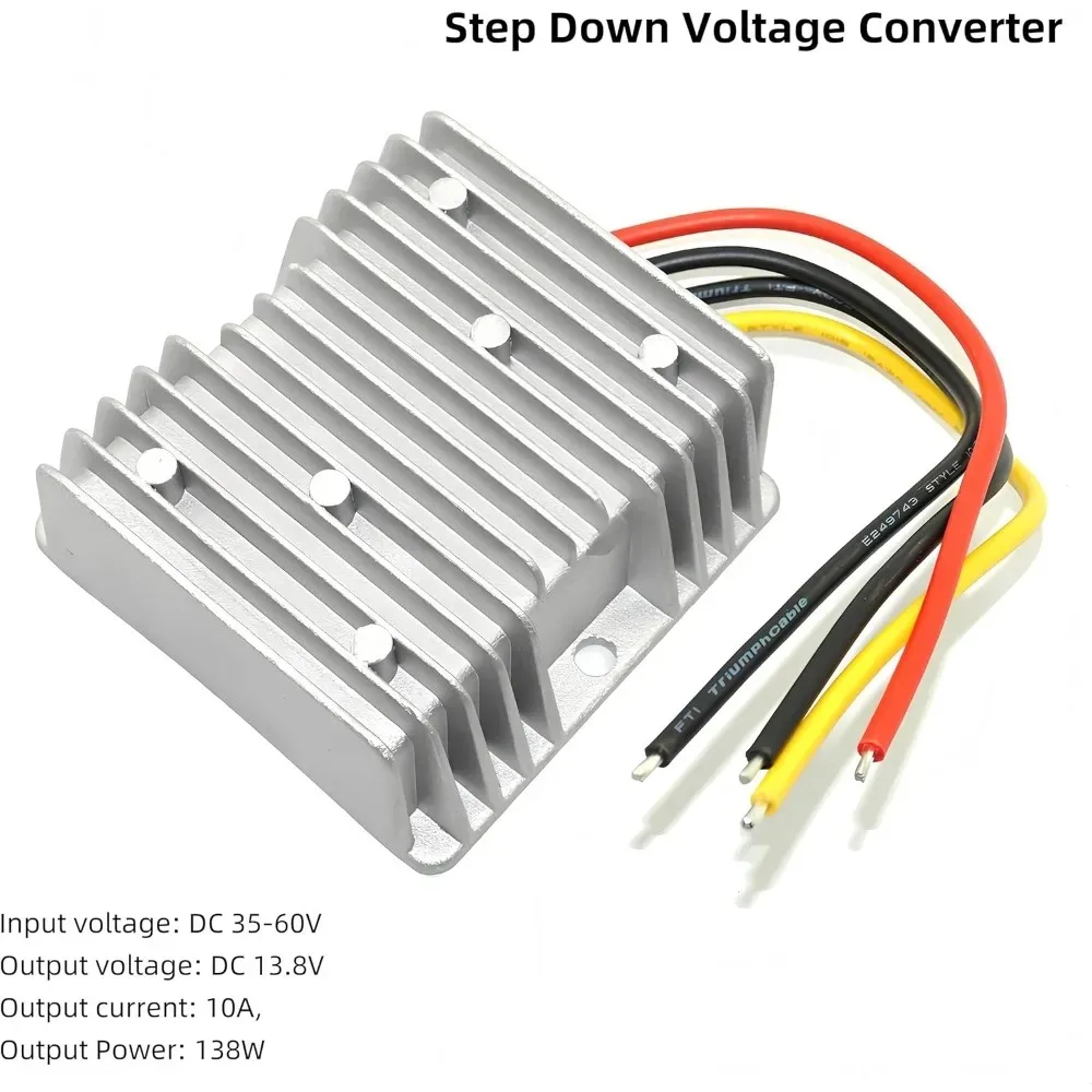 48V to 13.8V 10A 15A 20A Voltage Converter Golf Cart Step Down Buck Converter  Automatic Voltage Reducer Regulator Transformer