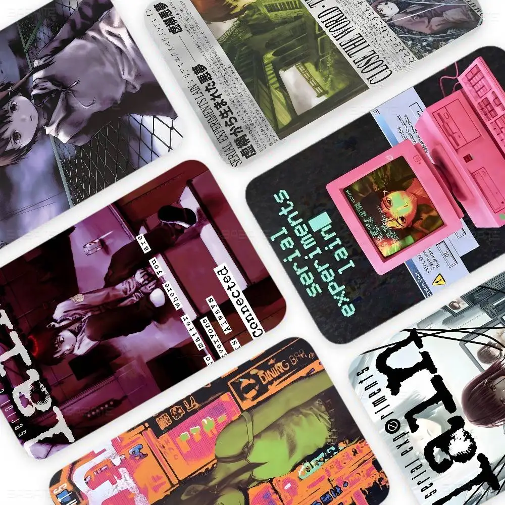 Serial E-Experiments L-Lain Anime 2024 Anime Cartoon Skin Stickers Film Tape Case for Big Credit Debit Card Front Side