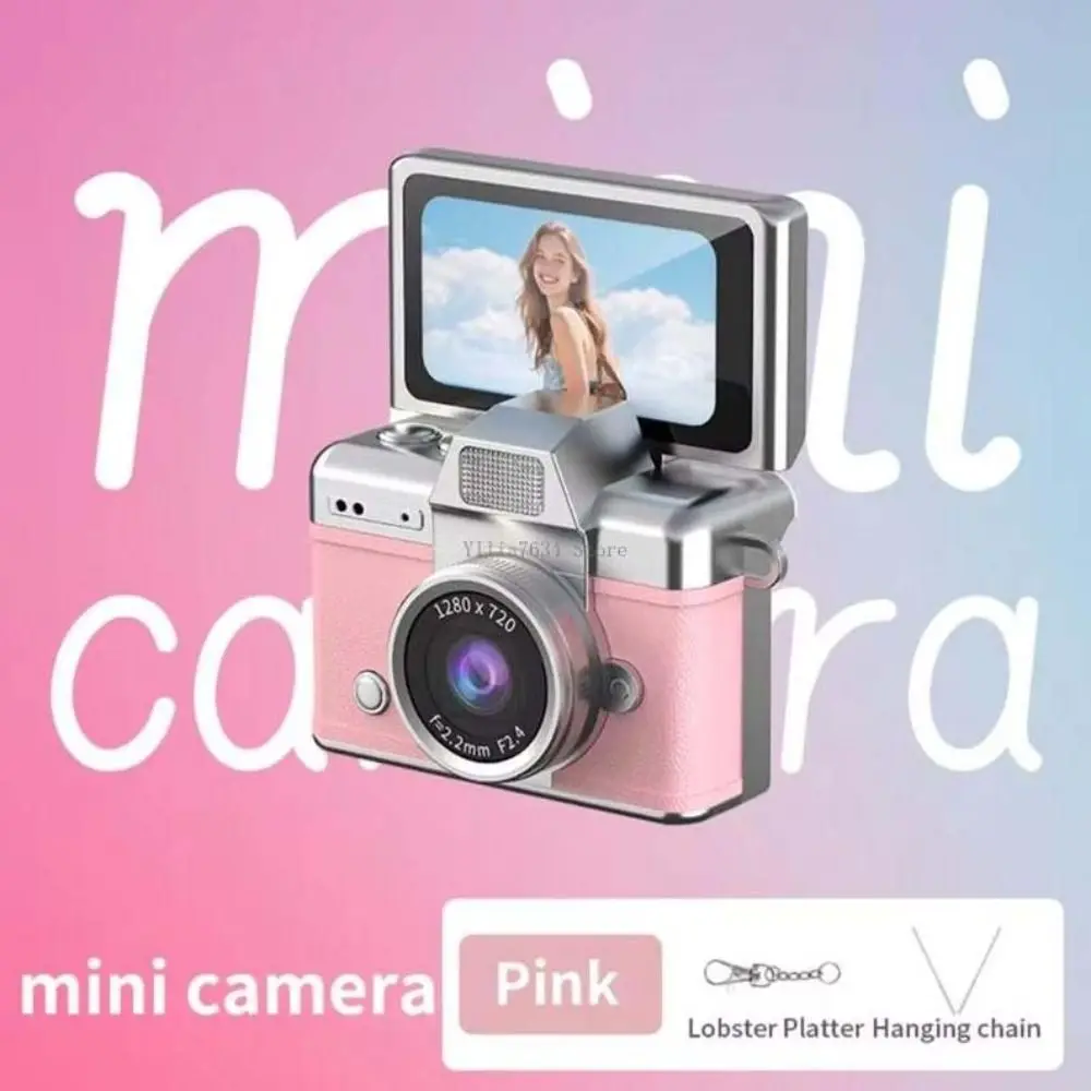 Cámara de Llavero con Pantalla de 1.47 Pulgadas y Rotación de 180° °   Mini Cámara Digital con Pantalla Abatible y Correa para el Cuello, HD 1080P, Cámara para Selfies con Pantalla Abatible