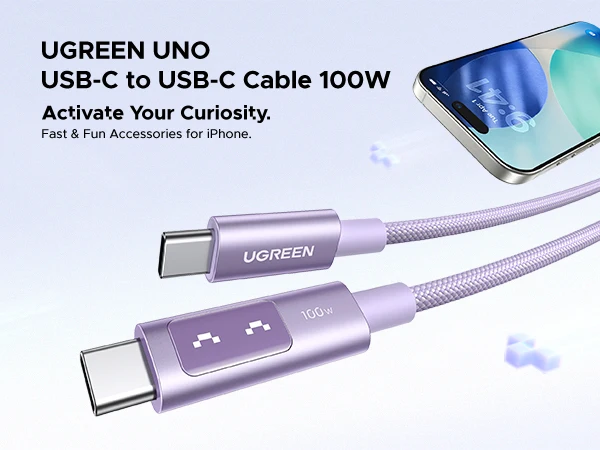 UGREEN Multicolor 100W 60W USB C Cable PD Quick Charge 3.0 4.0 Type C to C Charger Cord for Laptop iPhone 17 Samsung S25 Xiaomi