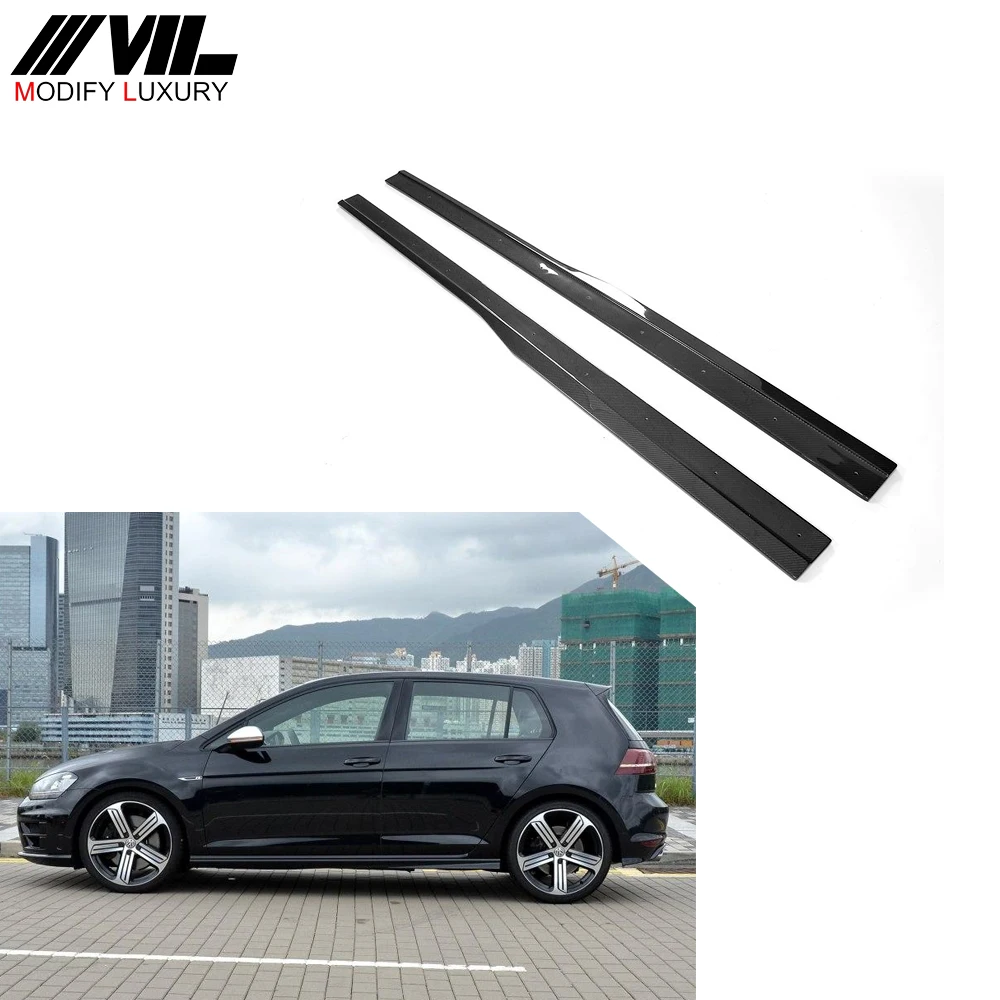 Golf7 MK7 R Carbon Fiber Side Skirt Extension for Volkswagen VW Golf VII MK7 R R-Line