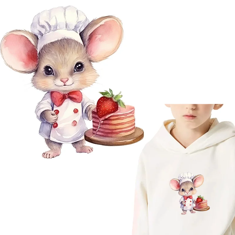 lovely rat chef Heat Transfer Heat Transfer iron on transfer for clothingIron On Patches ron On Patches For Clothing.