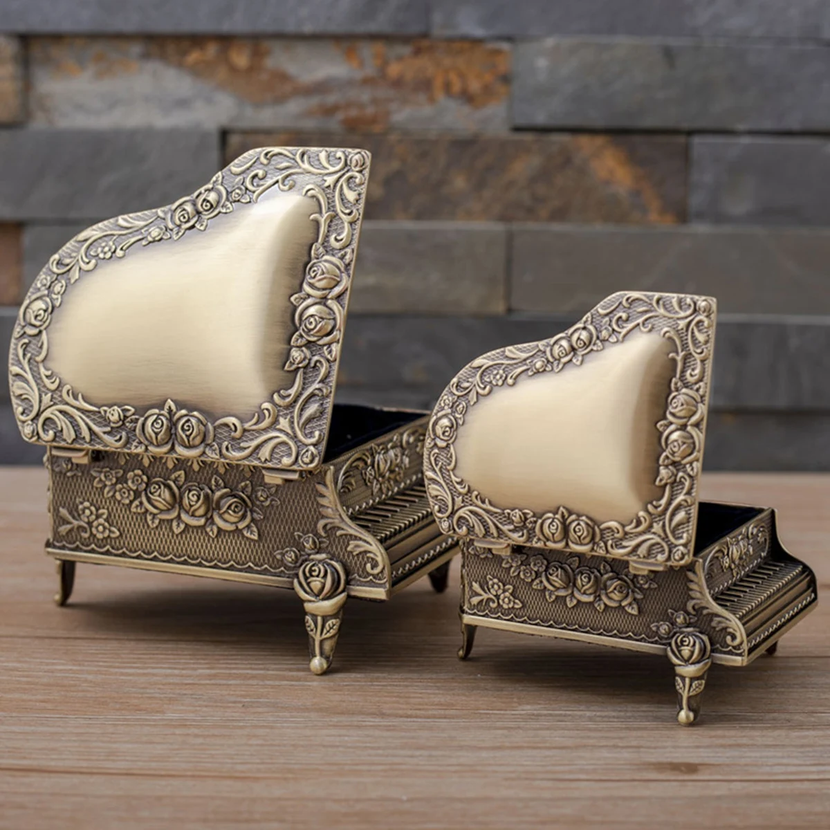 

Piano Jewelry Box Vintage Metal Trinket Storage Container Decorative Display Case Home nament Retro Accessories