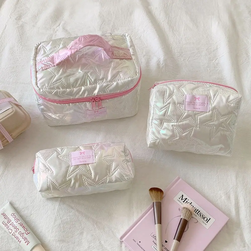حقيبة مكياج بتصميم نجمة على الطراز الكوري، حقيبة مستحضرات تجميل محمولة باليد، حقيبة أدوات الزينة ذات سعة كبيرة، للسفر