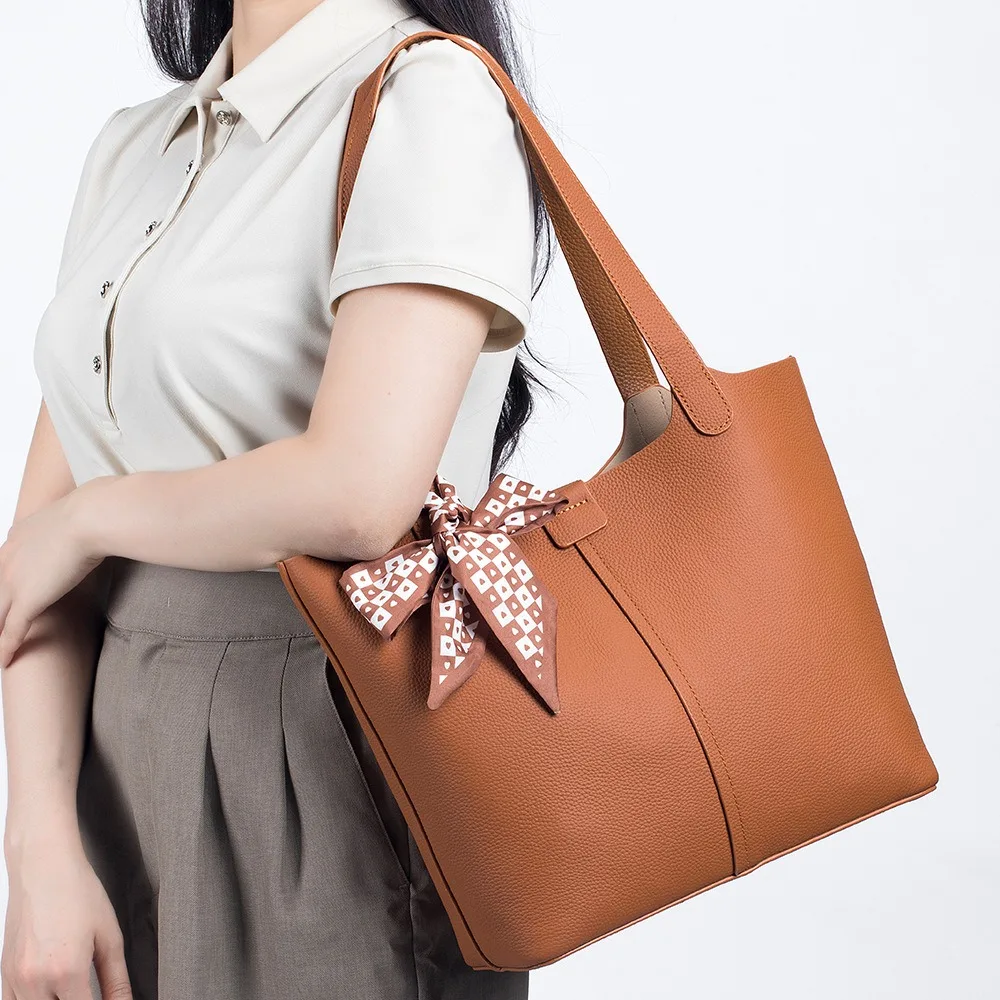 Genuine Leather High-capacity Tote Bag  Women's Shoulder Bag