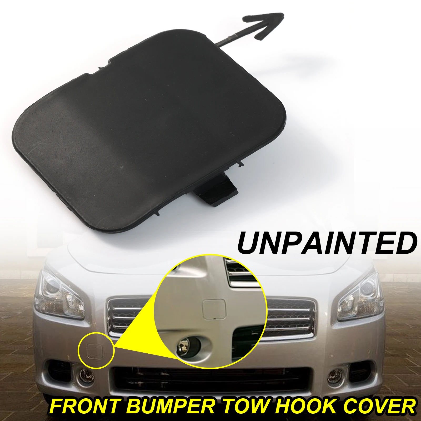 Auto Black Front Bumper Tow Cover Hook Towing Eye Cap Unpainted 62086-9N00H For Nissan Maxima A35 2009-2014 Car Accessories