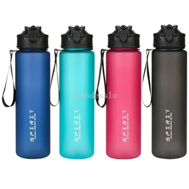 750ml Sports Water Bottle Leak Proof Colorful Handheld Drinking Straw Mug Fitness Outdoor Travel Portable Mug with Carrying Cord