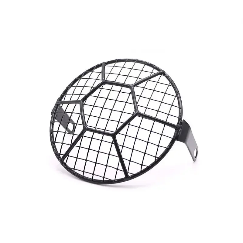Side Mount Headlight Metal Square Football Mask Cover For Suzuki Yamaha Cafe Racer Cruiser Custom