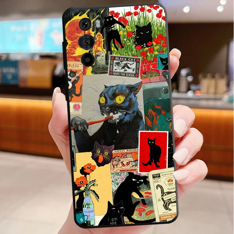 

Art Cat Phone Case For Motorola Edge 60 50 40 Pro 60 50 40 30 Ultra Neo Fusion Moto G Play G Stylus G Carcasas