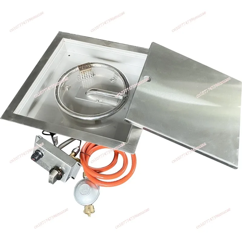 420X420mm Square Outdoor Propane Gas Liquefied Gas Stainless Steel 304 Brazier Brazier System with Lid