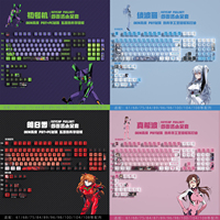 New Eva Rebuild Of Evangelion Anime Figure Four Sided Side Transparent Pbt Thermal Sublimation Transparent Crystal  Key Cap Gift