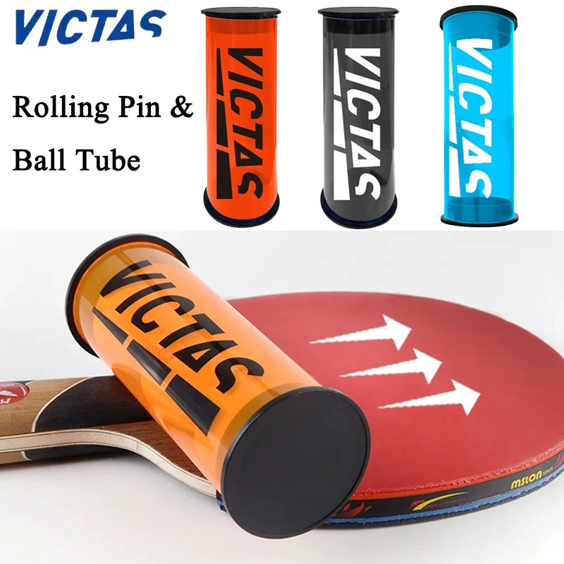 Table Tennis Ball Tube& Rubber Roller VICTAS for Accommodate Three Balls Portable Ball Box Durable Ping Pong Accessories 1/2pcs