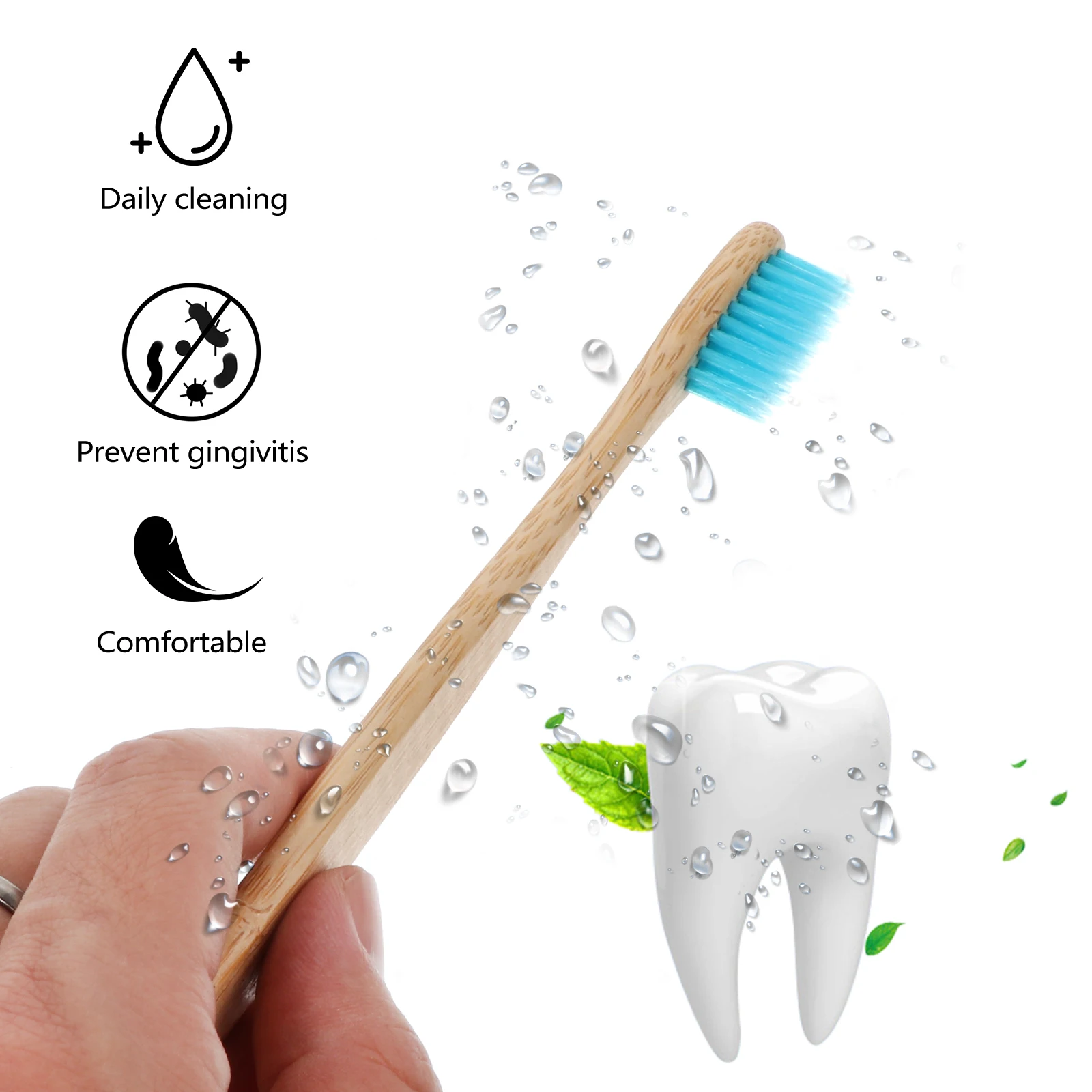 

10pcs Bamboo Adult Biodegradable Smooth Safe Durable Homestay Soft Homestay Toothbrush Bristles Teeth Cleaning Gifts