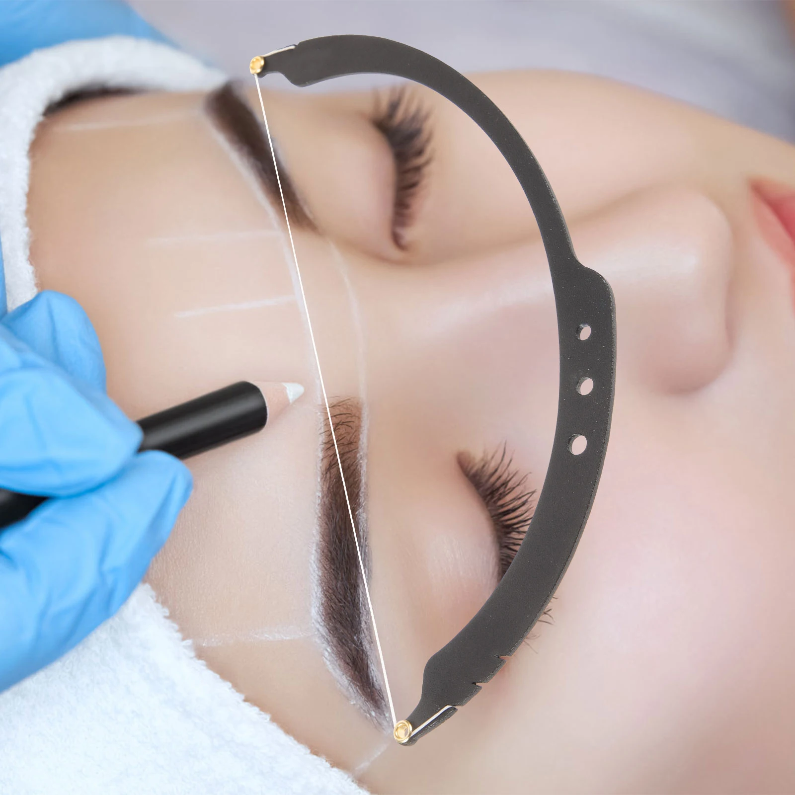 

Cupid Bow Arrow Ruler Eyebrow Tattoo Measuring Tool for Makeup Mapping Black Lightweight Portable Positioning Aid Reliable