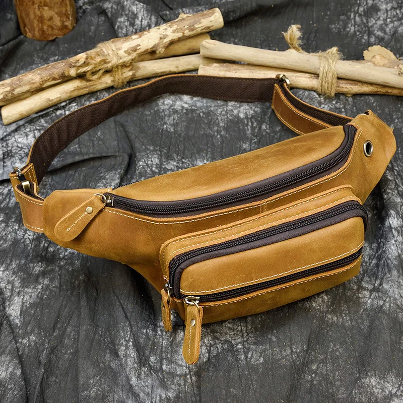 Bolsos de pecho con caballa Retro para hombre, bandolera para ir al trabajo, bolsos de pecho a la moda de negocios, bolso de cuero de viaje, Груд Сумк MHXB