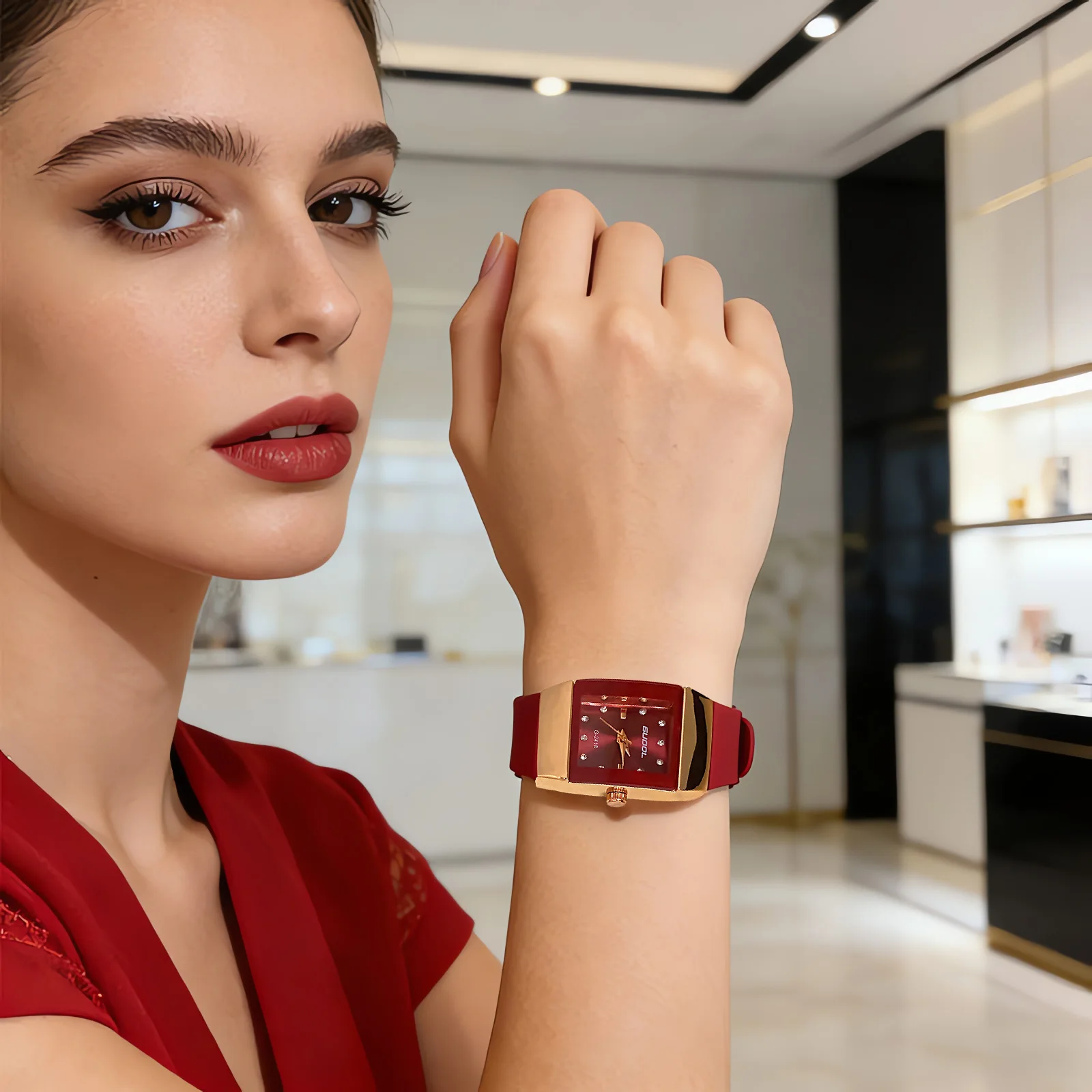 New Women's Quartz Watch, Square Dial Watch, Fashionable and Light Luxury Quartz Watch for Women.