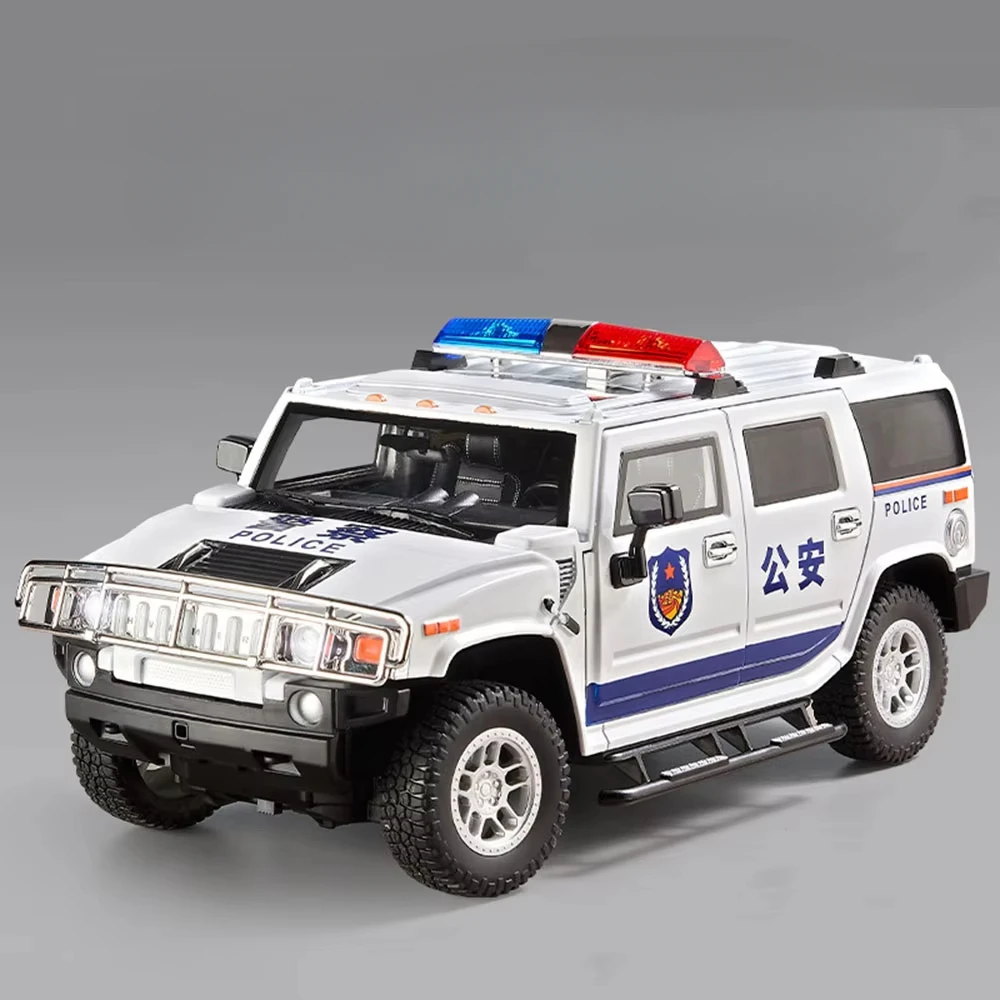 1:18 H2 Toys Car Models Alloy Diecast Miniature Vehices 6 Doors Opened Sound Light Pull Back Models Kid Collectibles Gift