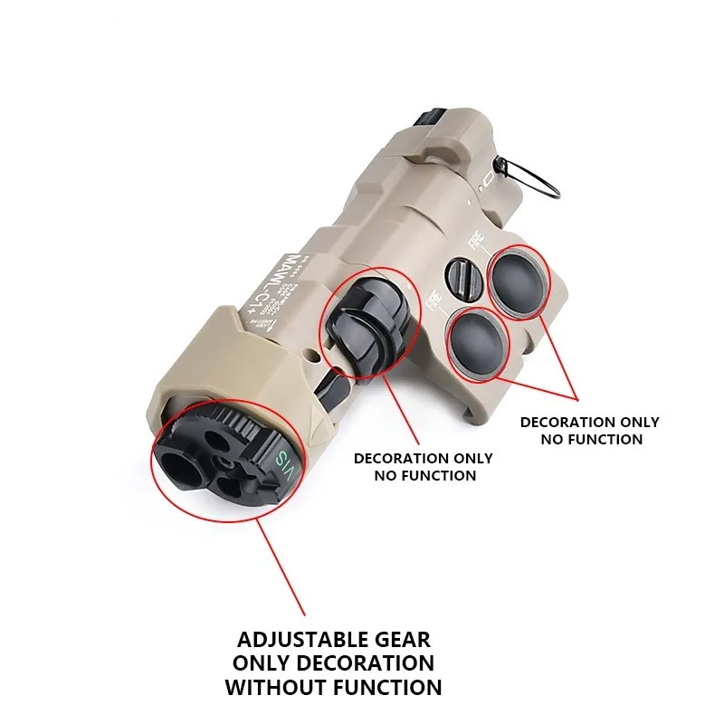 WADSN MAWL-C1 nylonowy obudowa baterii atrapa laserowy Model bez funkcji pasuje do 20mm Picatinny Rail Airsoft akcesoria myśliwskie