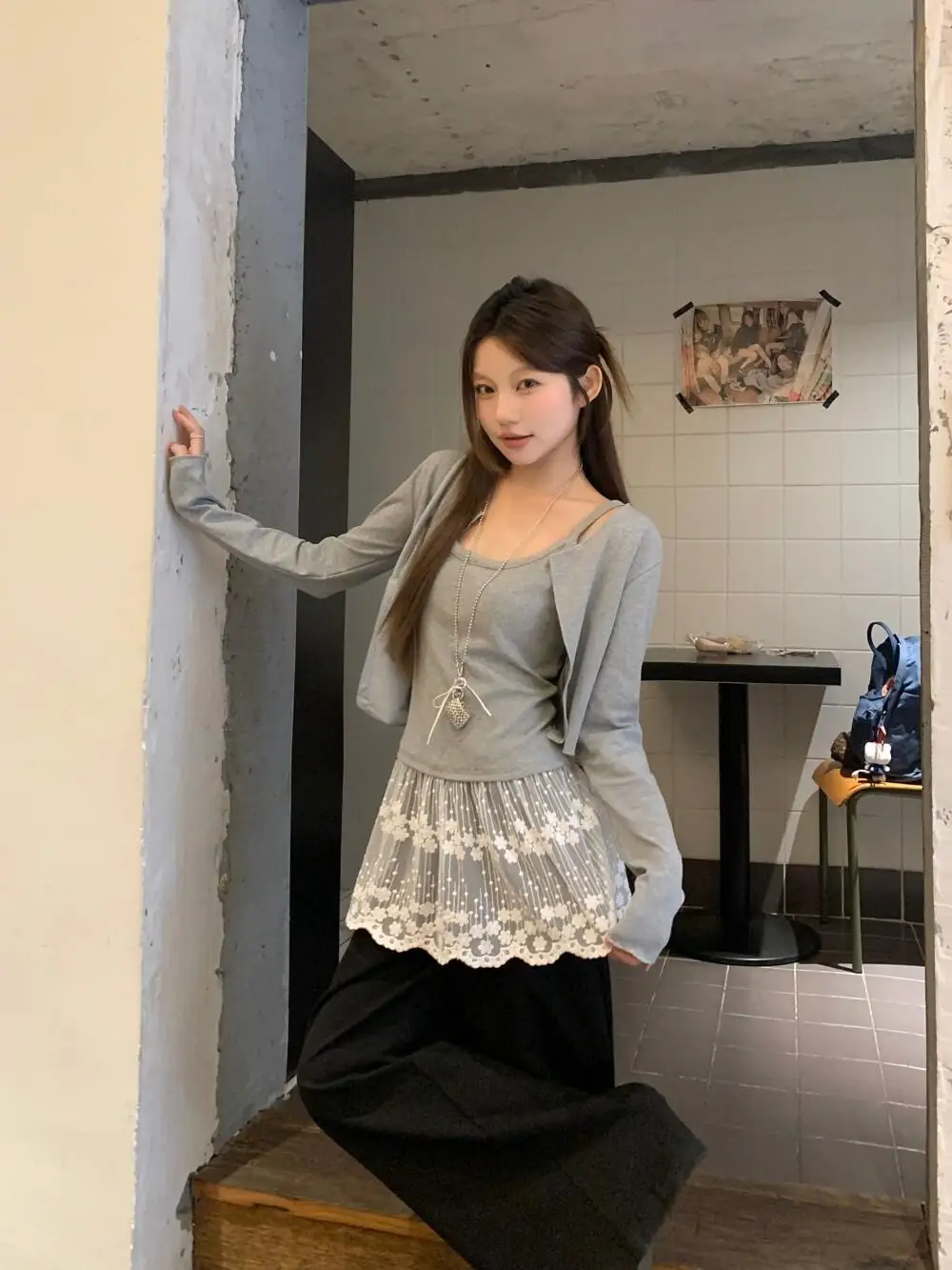 Early Autumn New Style Lace Skirt Sweet Ballet Layered Heavy Embroidery Puffy  Skirt A-Line Standard Fit Commute Suitable