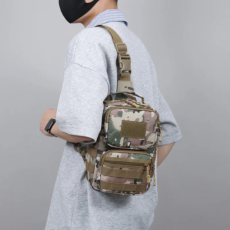 Taktische Brusttasche für Männer, multifunktionale Angeltasche, strapazierfähige Umhängetasche für Reisen, Camping, Wandern, Outdoor-Aktivitäten – Detail 3