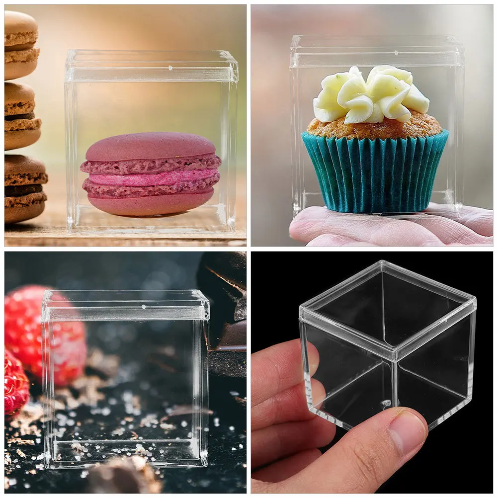 

8Pcs Clear Acrylic Square Candy Box Mini Storage Organizer for Wedding Party Gift Jewelry Display Case Acrylic Box