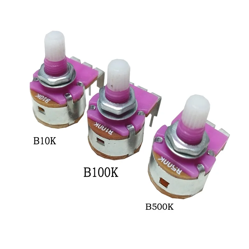 5pcs 새로운 단일 전위차계 WTH148 스위치 15mm B10K B100K B500K 증폭기 오디오 10k 100k 500k