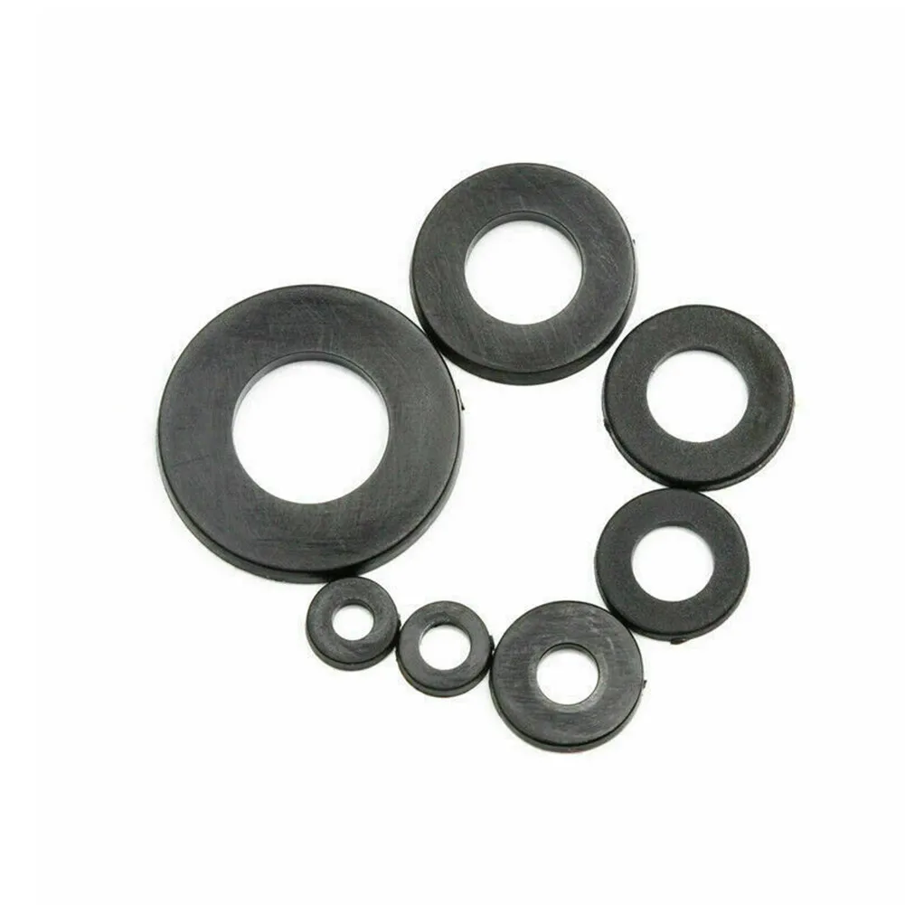 Black Flat Washer Buffer O Ring Packer Seal Sink Tap Accessory Bath Elements Nylon Plumbing Brand New Suitable
