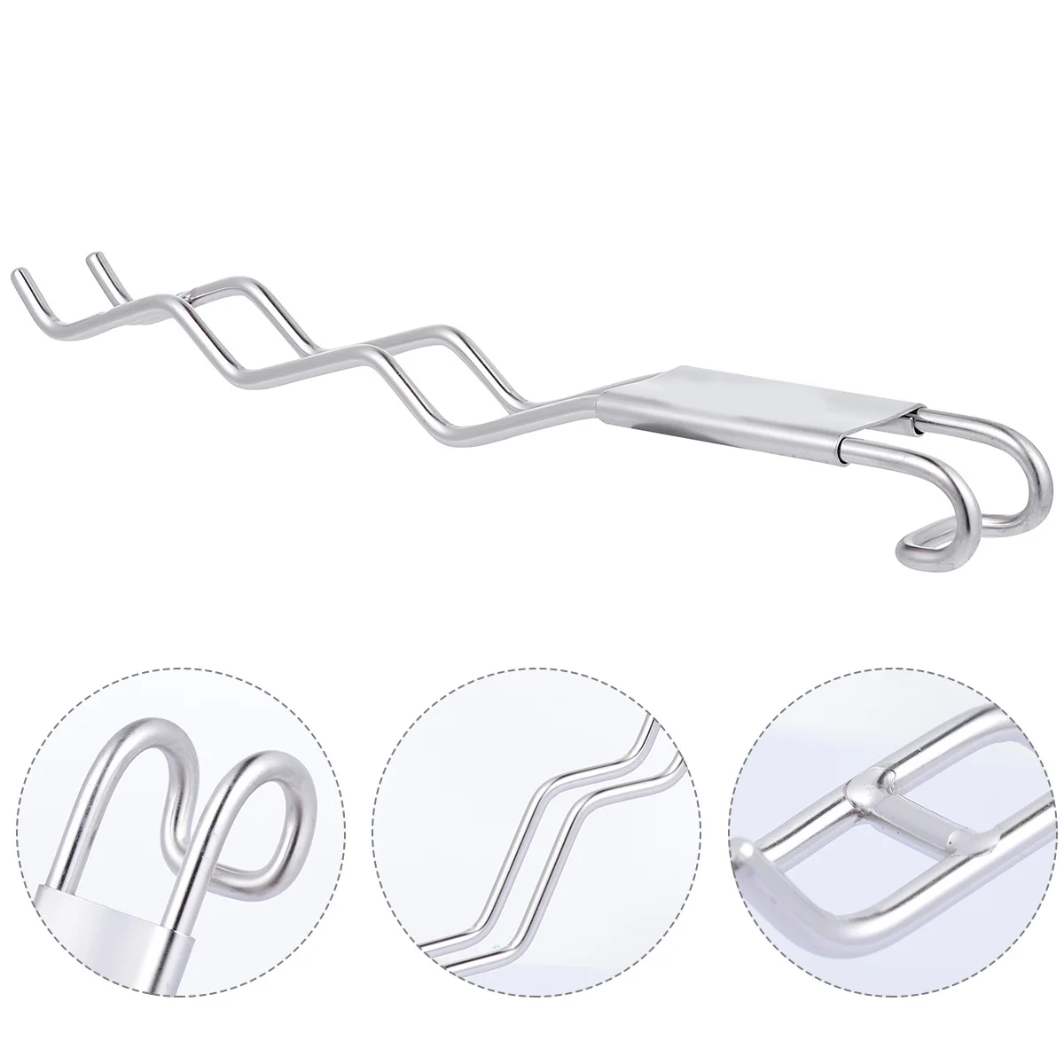 

1pc Stainless Steel Bbq Mesh Fork Clips Barbecue Racks Pick Grill Compact Lightweight Durable Travel Outdoor Camping Silver