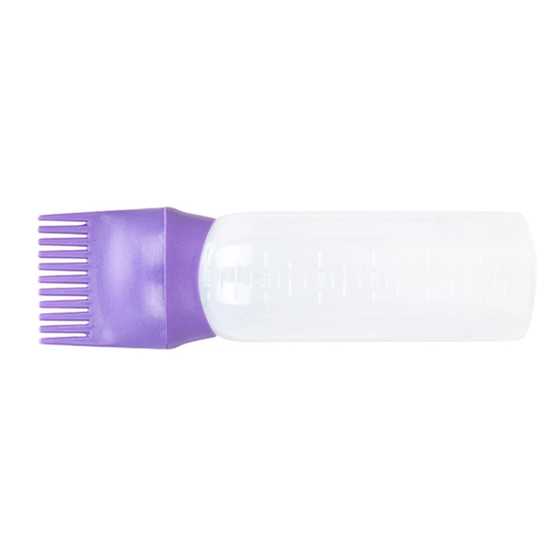 Q1QD Root Comb Applicator Bottle Oil Applicator Brush with Graduated Scale Coloring Bottle for Hair Dye Bottle Applicator