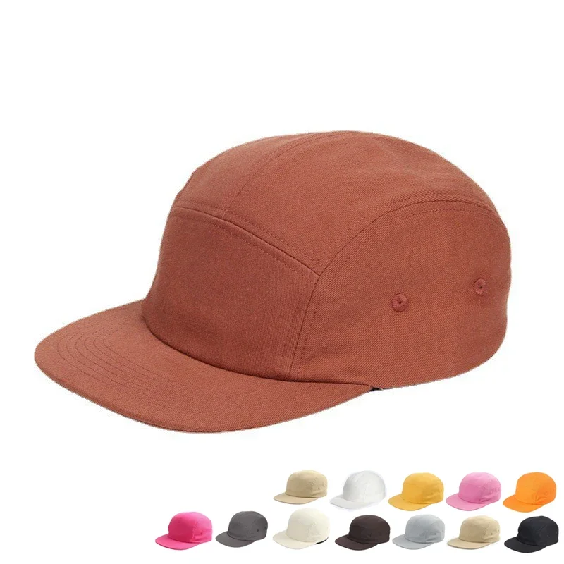 CasAdvantages-Casquette en pur coton à cinq panneaux pour hommes et femmes, Casquette d\'opérabilité de couleur unie, Casquette Snapback, Casquette