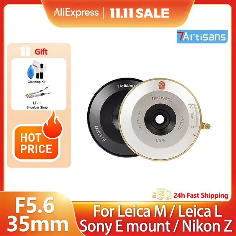 7 Artisans 7artisans 35mm F5.6 Full Frame Wide Angle Aperture Manual Focus Prime Lens for Sony E Nikon Z Leica L Mount Leica M