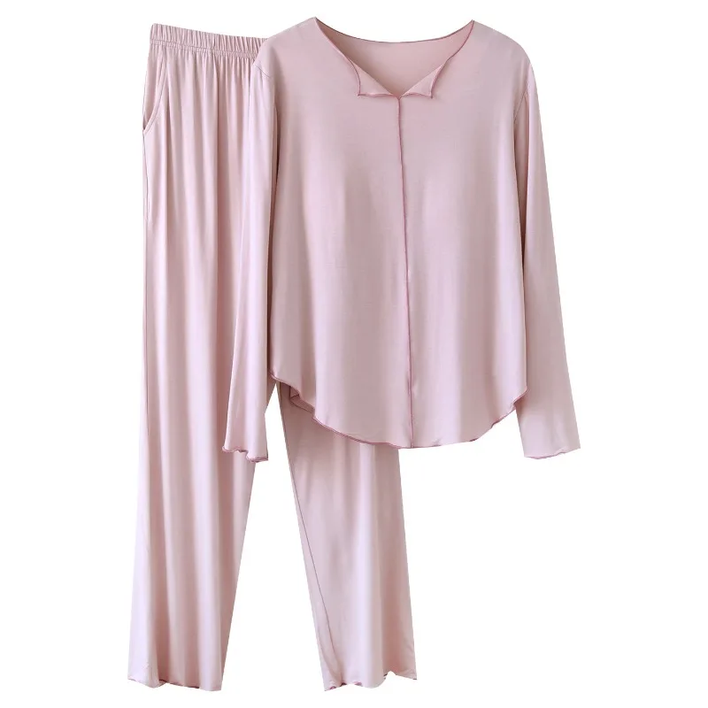 Maternity Nursing Pajama Set for Women Modal Loungewear with Built-in Bra Soft V-Neck Sleepwear 2 Piece Comfortable Home Suit 5