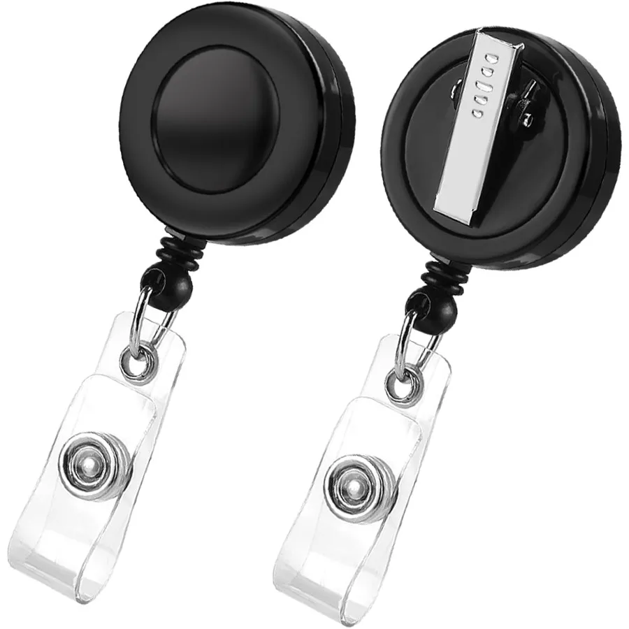 

2-пакет катушек для бейджей, выдвижных с поворотным зажимом типа «крокодил», выдвижной держатель для бейджей, зажимы для катушек для учителей, студентов, офисных работ