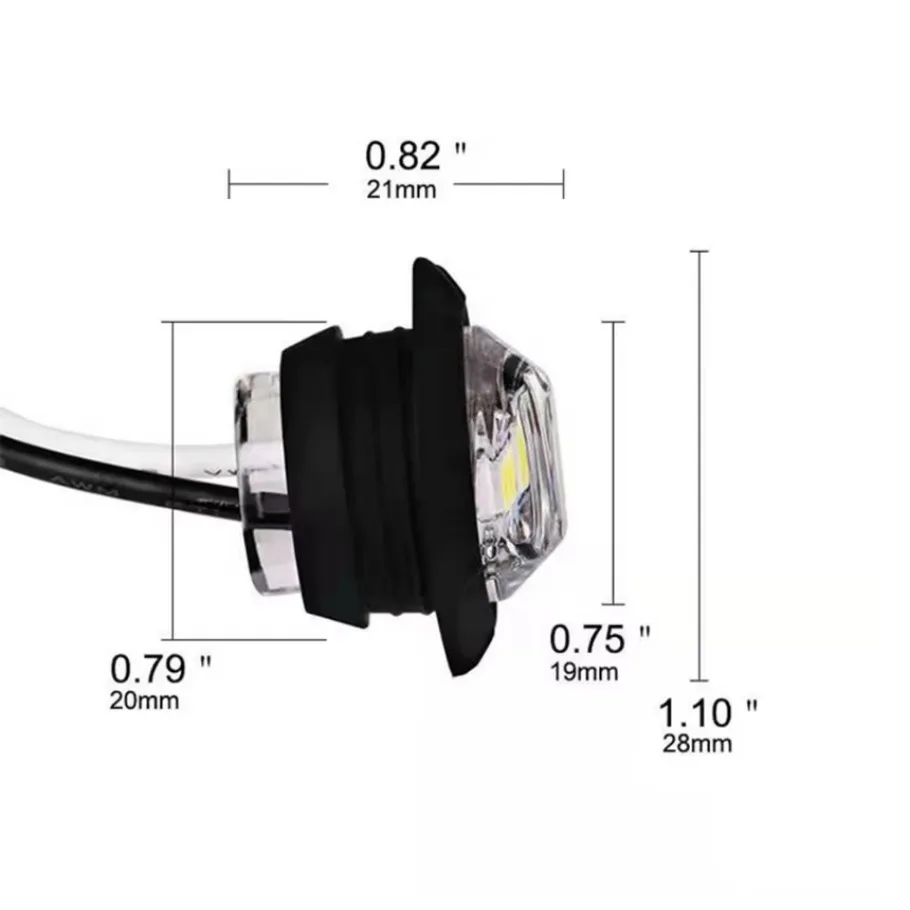 5pc redondo luzes de marcador laterais do reboque 3 smd led 12-24v caminhões folga lâmpada sinal lateral do carro luz acessórios do carro