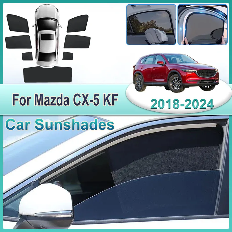 

Магнитная солнцезащитная шторка для Mazda CX-5 2023, аксессуары KF 2018-2024, полная защита от солнца, сетчатые солнцезащитные шторки, шторки-жалюзи, автомобильные аксессуары