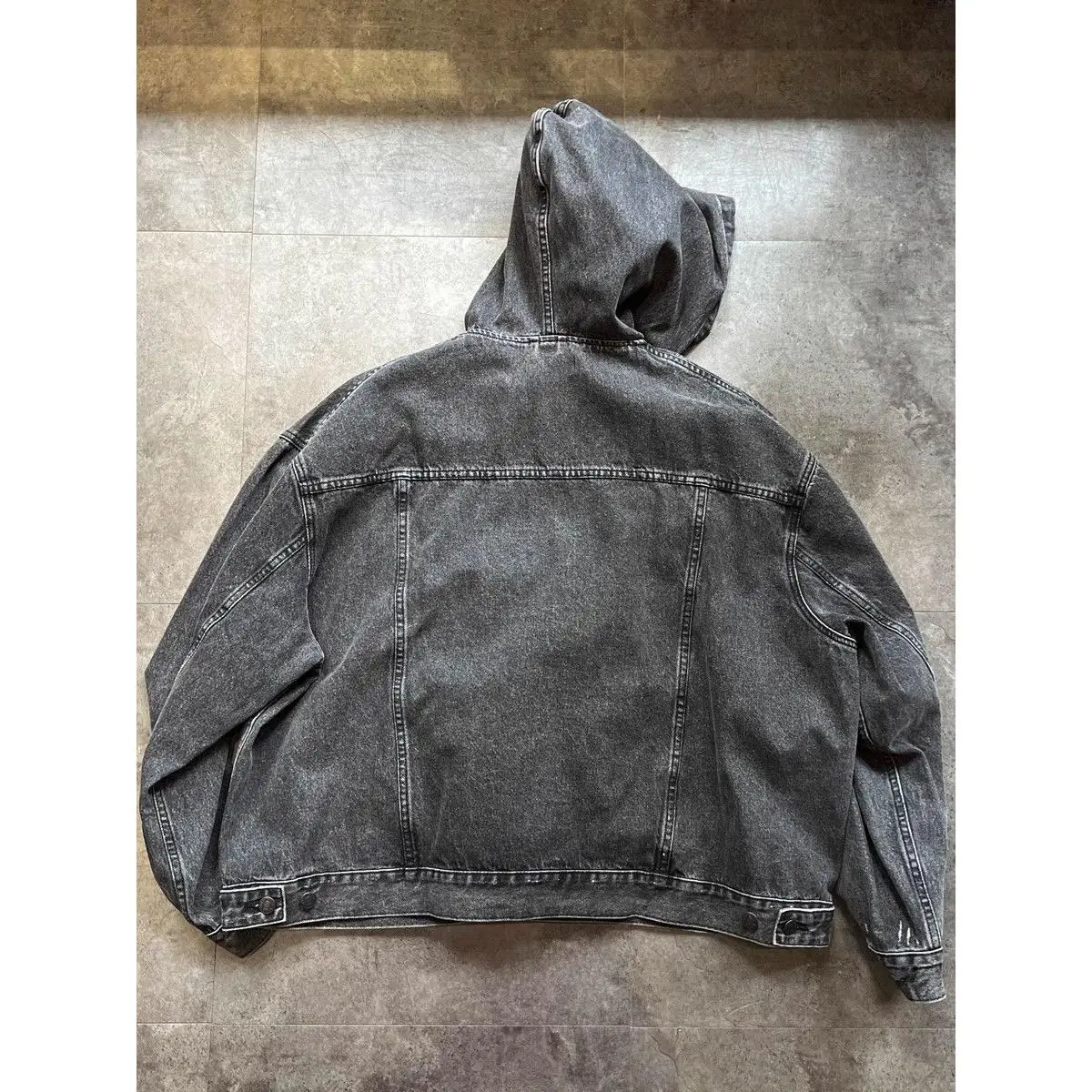 

Джинсовая толстовка с капюшоном Waed ex Spring American Street Sle Loose Retro Cool Jeans Cap irt Stand Fit Long Sve