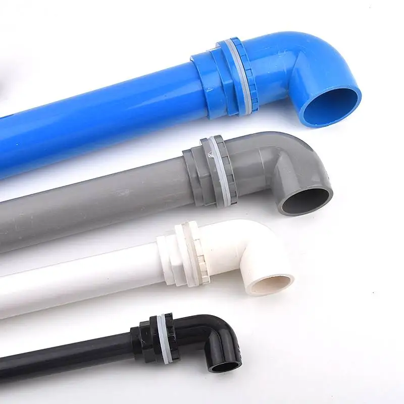 I.D20~50mm PVC 90° Elbow Drainage Connector Aquarium Fish Tank Overflow Joints Water Inlet Outlet Supply Pipe DIY Drain Fittings