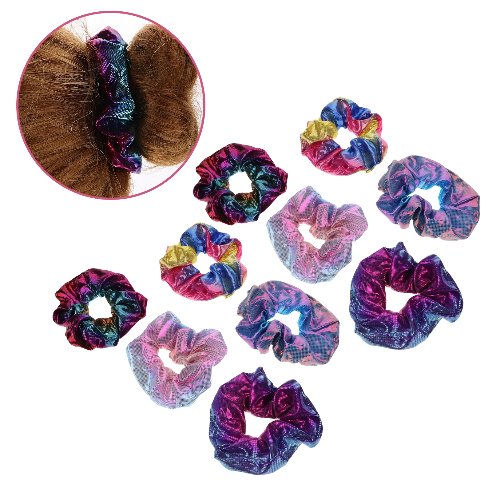 

10pcs Large Cloth Scrunchies For Women Female Accessories Elastic Ponytail Holders Bulk Ties Stretchy Scrunchy Bands Oversized