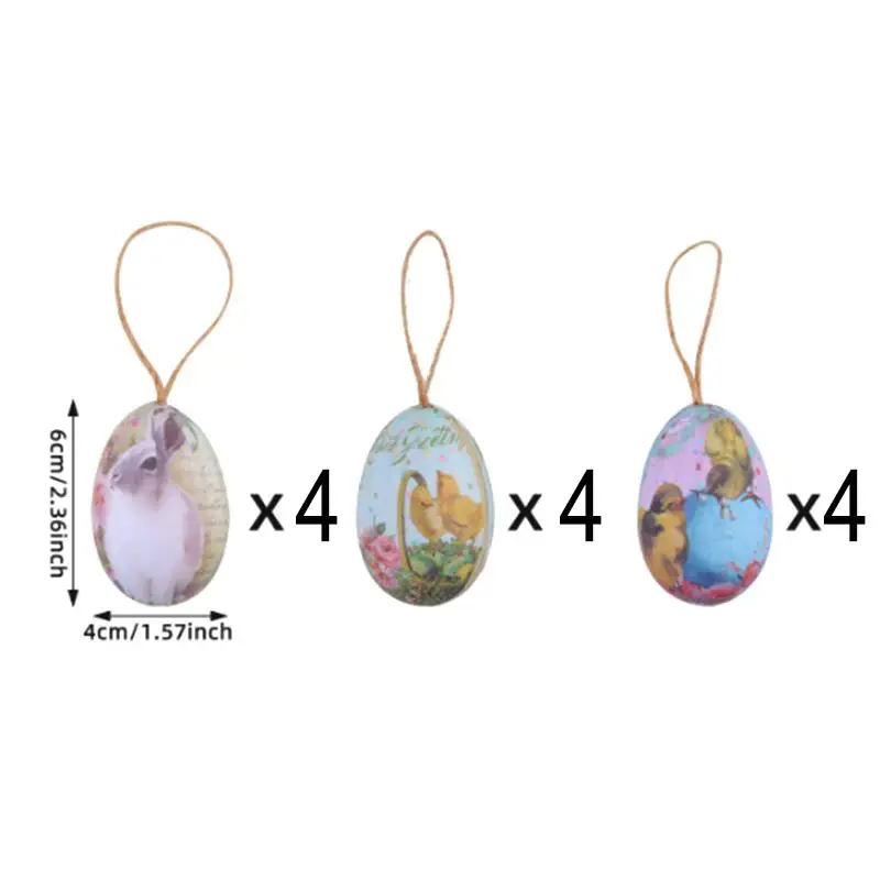 12 PCS Easter Hanging Decoration Egg House Decoration Ornaments Garden Hang Decoration Eggs Outdoor Living Garden for décor
