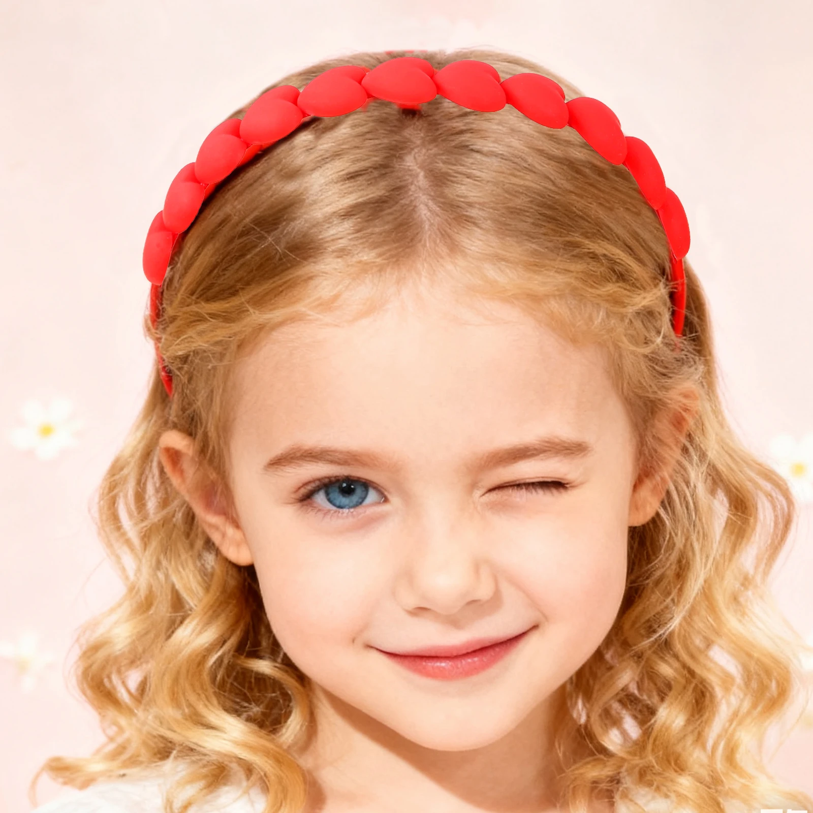 

1/3pcs Red Pink Colors Frosted Heart Headbands For Kids Sweet Valentine's Day Gift For Girls Women Date Party Hair Accessories