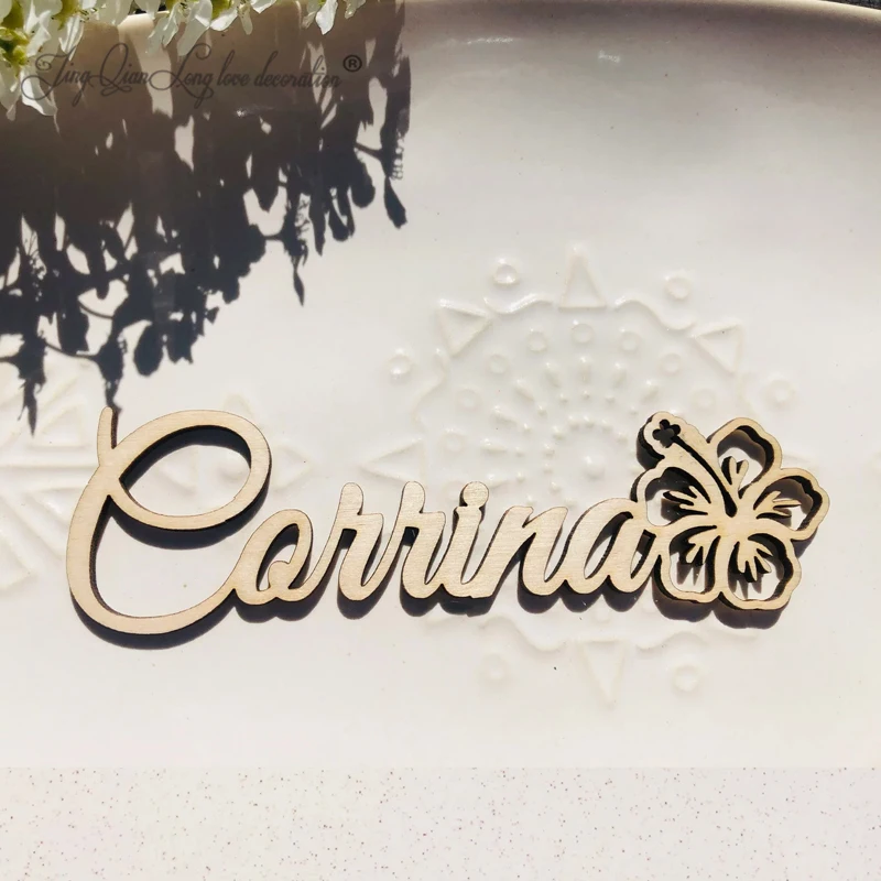 بطاقات مكان مخصصة مع زهرة الكركديه، بطاقات مكان الزفاف، أسماء قطع ليزر مخصصة، أسماء قطع ليزر خشبية، علامات الاسم، الحفلات، ديكو #3