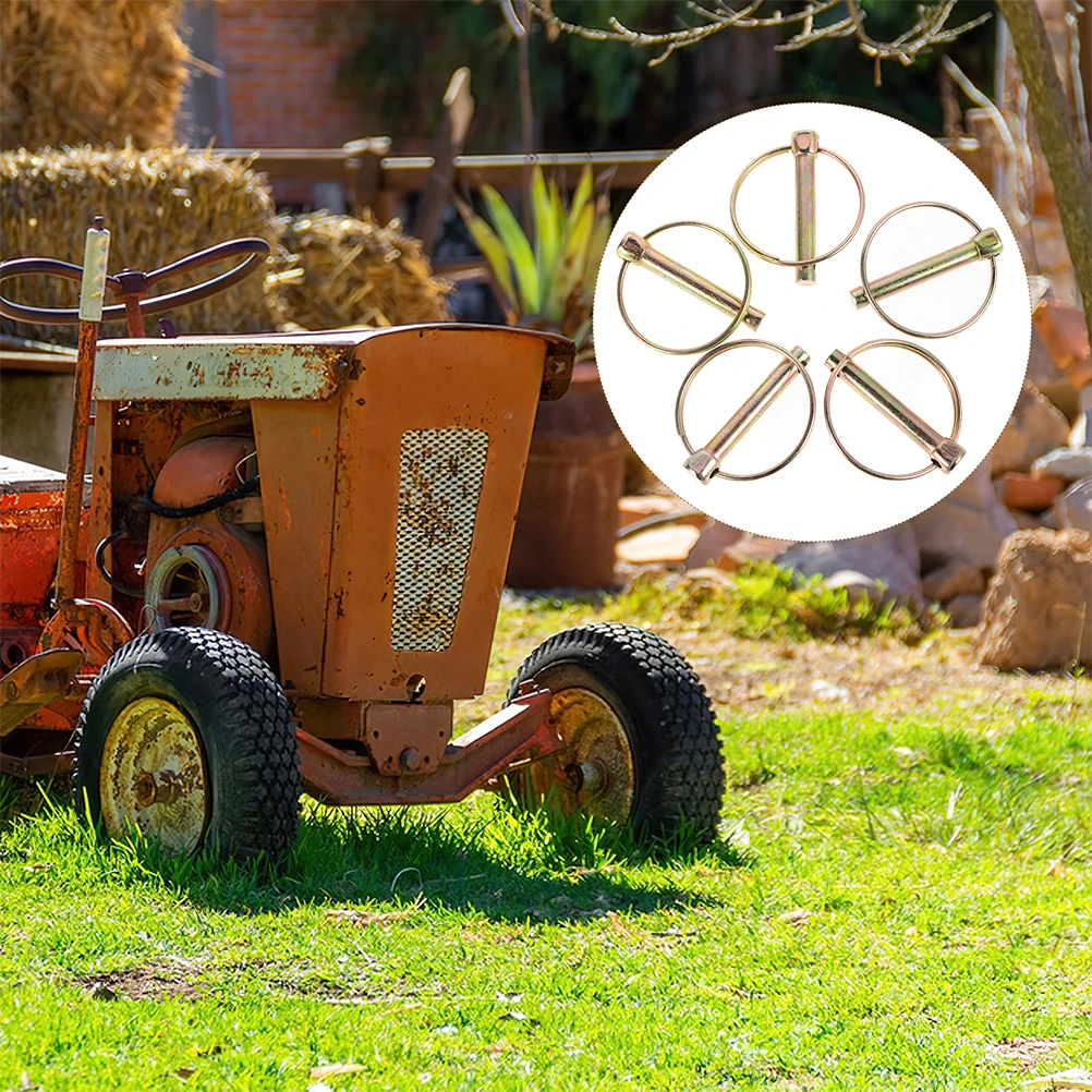 

20 Pcs Agricultural Vehicle Spring Pin Machinery Pins Heavy Duty Tractor Lock Farm Equipment Hitch Locking Truck Parts Round