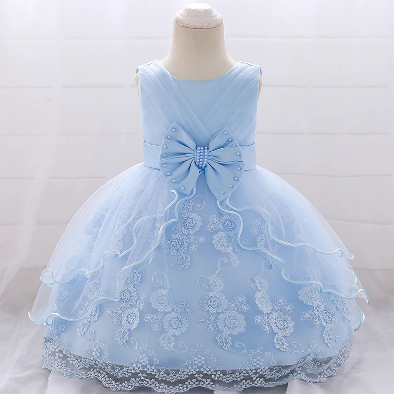 Toddler Infant First Birthday Dress For Baby Girl Clothes Bow Baptism Princess Dress Ceremony Girls Party Gown Vestidos 0-2 Year