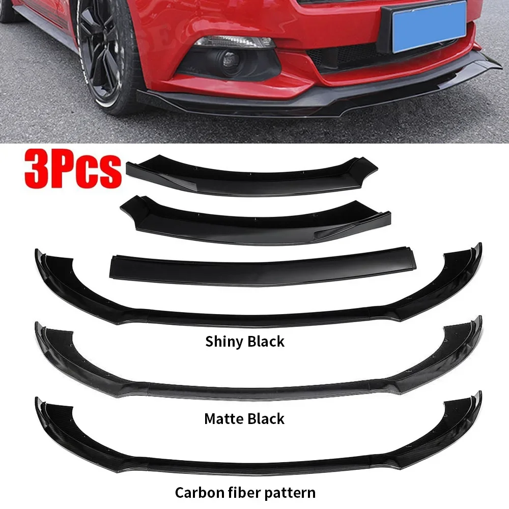 

For Ford Mustang 2015 2016 2017 PP Matte Blak Glossy Black Not for Shelby GT350 Front Bumper Lip Spoiler Splitters