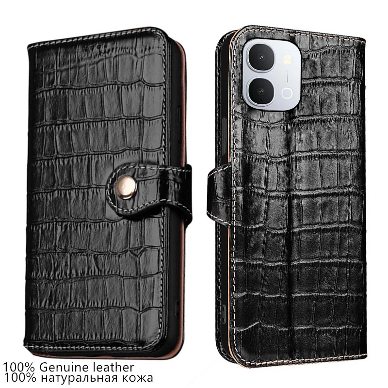 

100% Genuine Leather Crocodile Texture card Slot Wallet Cover For Xiaomi Redmi Turbo 5 Max 4 Pro Flip Fall prevention phone Case