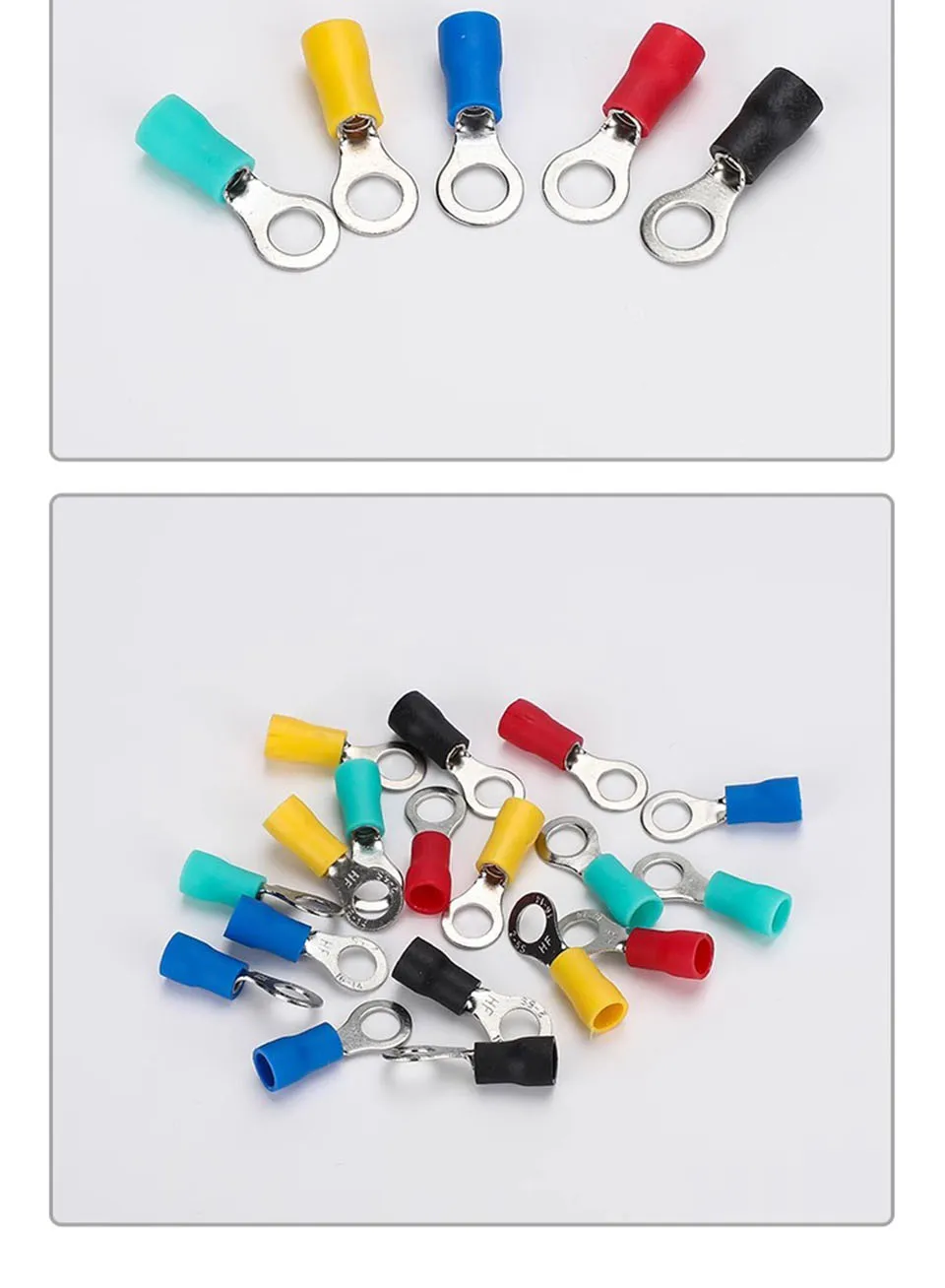 RV1.25/2/3.5/5.5-4/6/8 Runde Isolierte Crimpklemmen Ringförmige Elektrische Kabelverbinder O-Typ Kaltpressklemmen Messing-Kabelschuhe – Detail 9