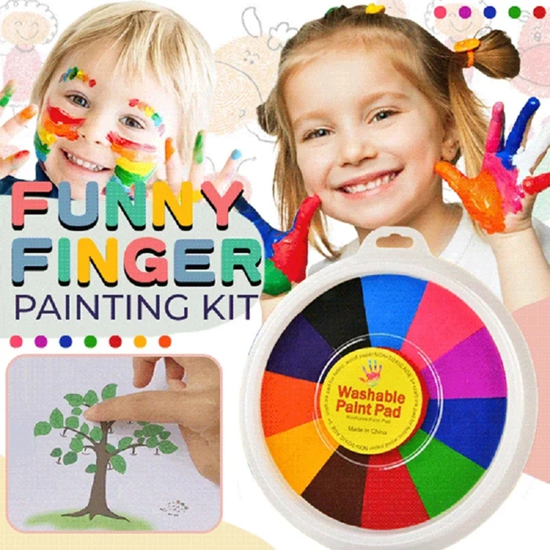 Funny Finger Painting Pad Kit Kids DIY Paint Crafts Washable Children Educational Mud Tool Drawing Book