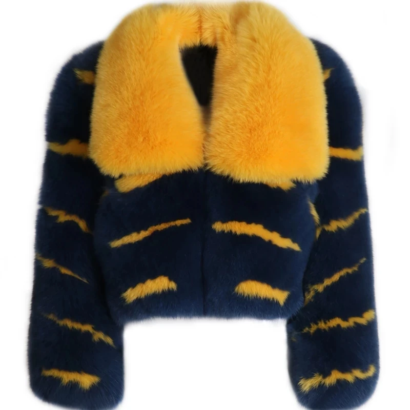 2021 New Winter Warm Women Real Fox Fur Coat Short Fashion Ladies Fur Jacket