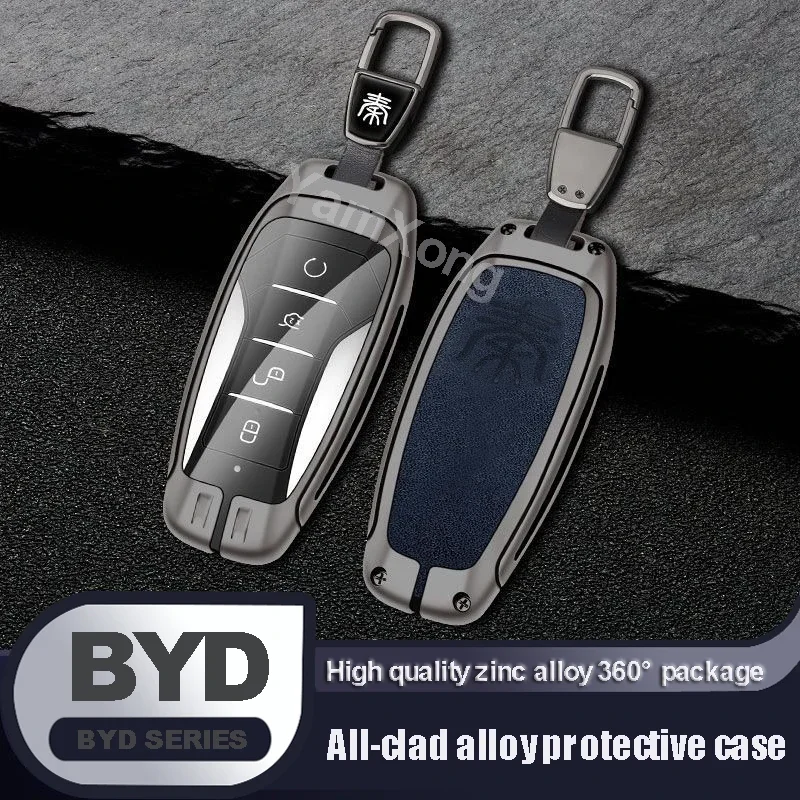 For BYD Qin Plus Key Case Alloy Remote Key Case Cover Advanced e2 New Energy DMI Automotive Special Case Key Protection Case